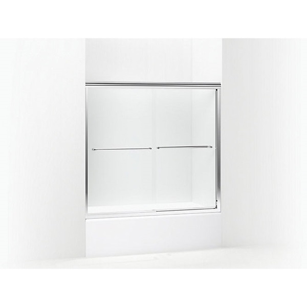 Tub & Shower Door, Sterling, Finesse, Frameless, Silver with Clear Glass - 1