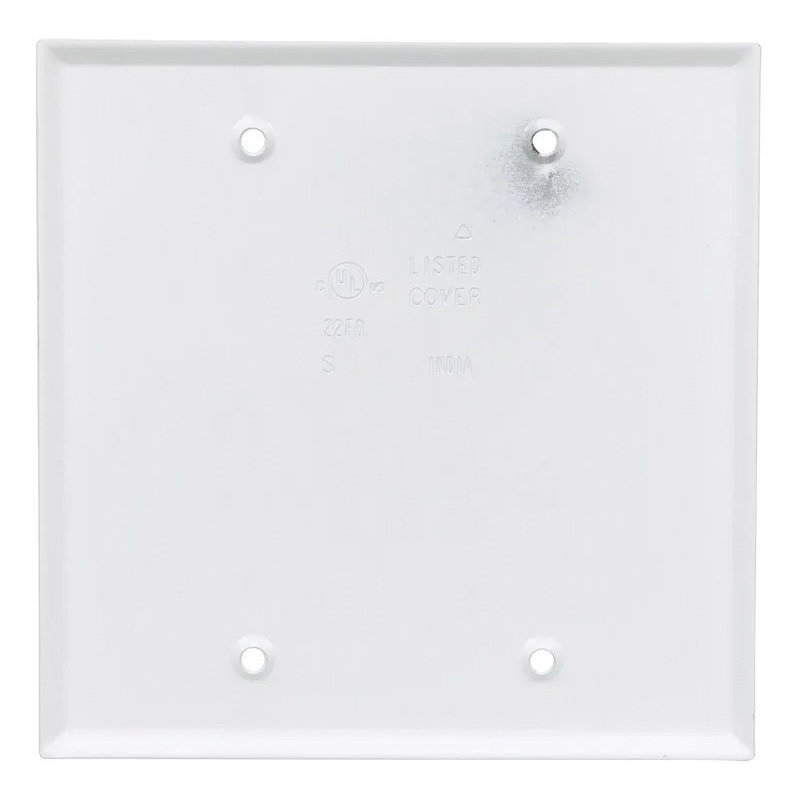 Bell Outdoor 5175-1 Cover, 4-1/2 in L, 4-1/2 in W, 2-Gang, Aluminum, White, Powder-Coated - 2