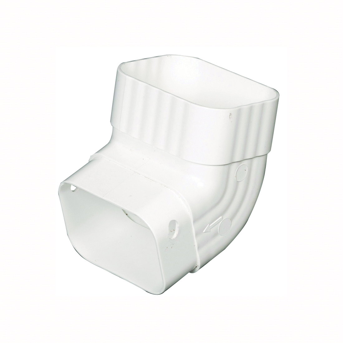 M0627 Downspout Elbow, 2 x 3 in Connection, Vinyl, White