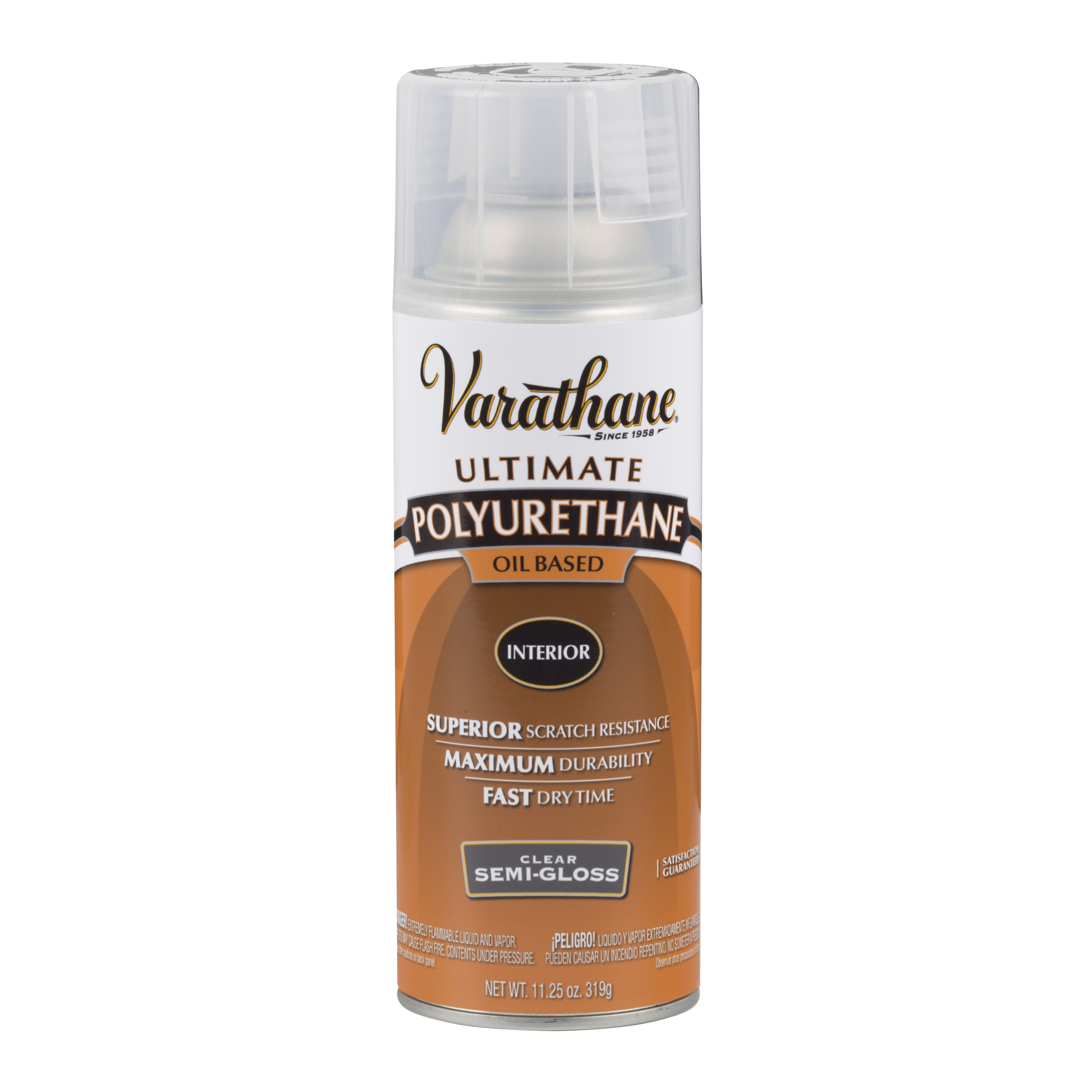 6081 Polyurethane Floor Finish, Semi-Gloss, Liquid, Clear, 11.25 oz, Aerosol Can