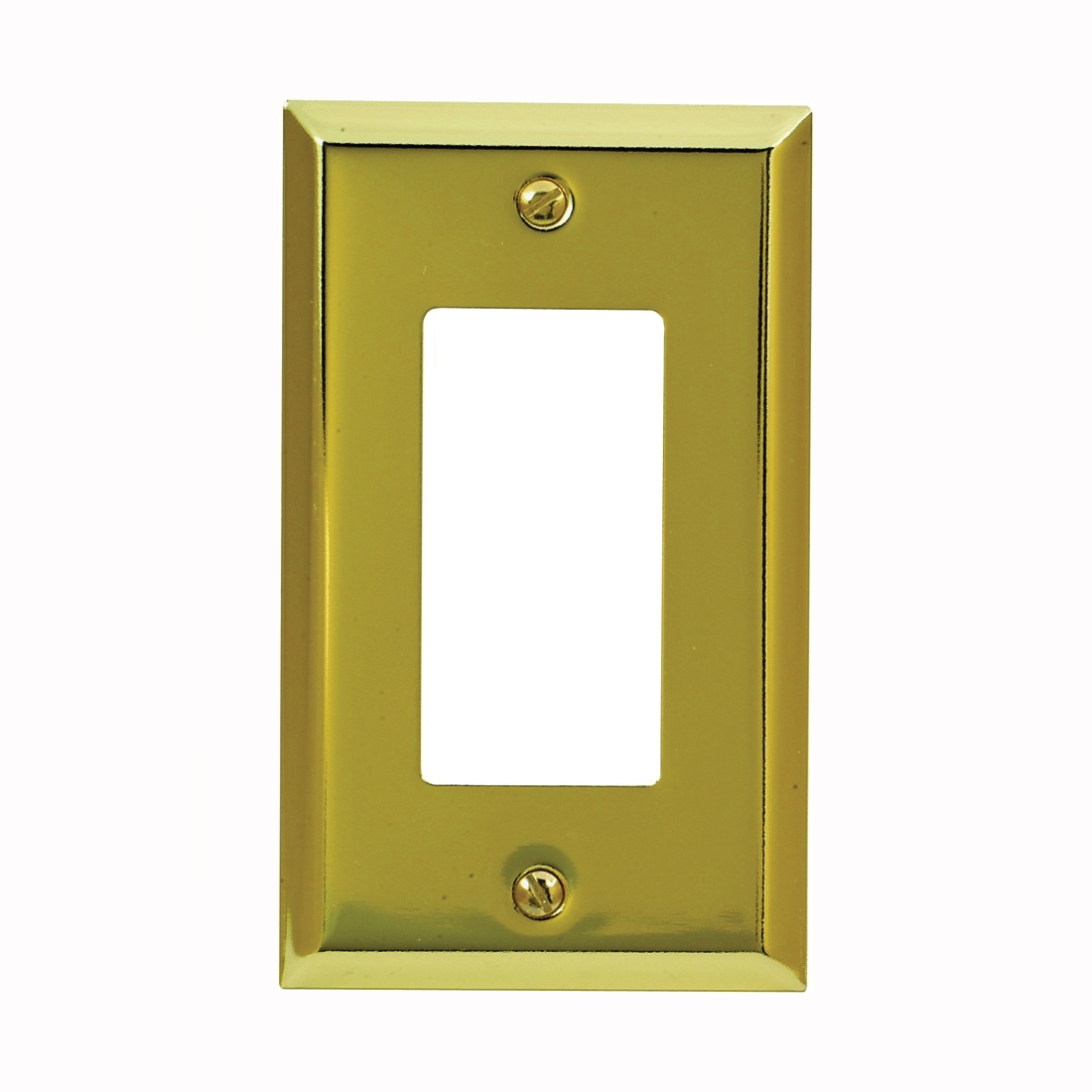163RBR Switch Wallplate, 4-15/16 in L, 2-7/8 in W, 1 -Gang, Steel, Brass, Polished
