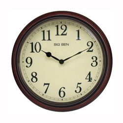 Classic Series 73004P Clock, Round, Woodgrain Frame, Plastic Clock Face, Analog