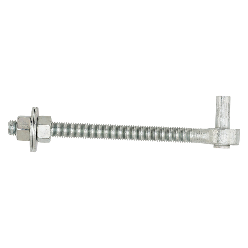 N130-617 Full Threaded Bolt Hook, 5/8-11 Thread, 7-3/4 in L Thread, 9.13 in L, Steel, Zinc-Plated
