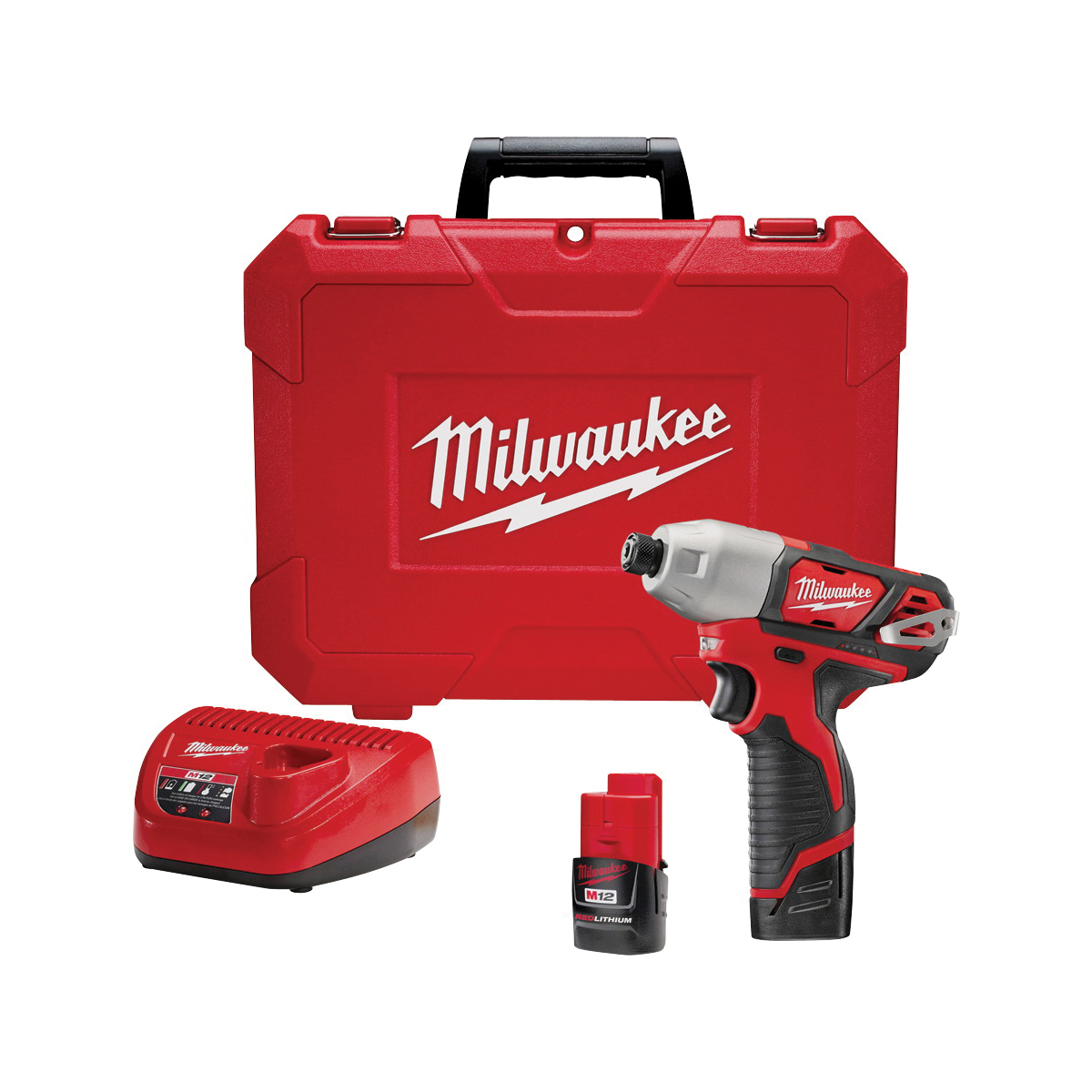 Milwaukee 2462-22 Impact Driver Kit, Battery Included, 12 V, 1.5 Ah, 1/4 in Drive, Hex Drive, 3300 ipm - 1