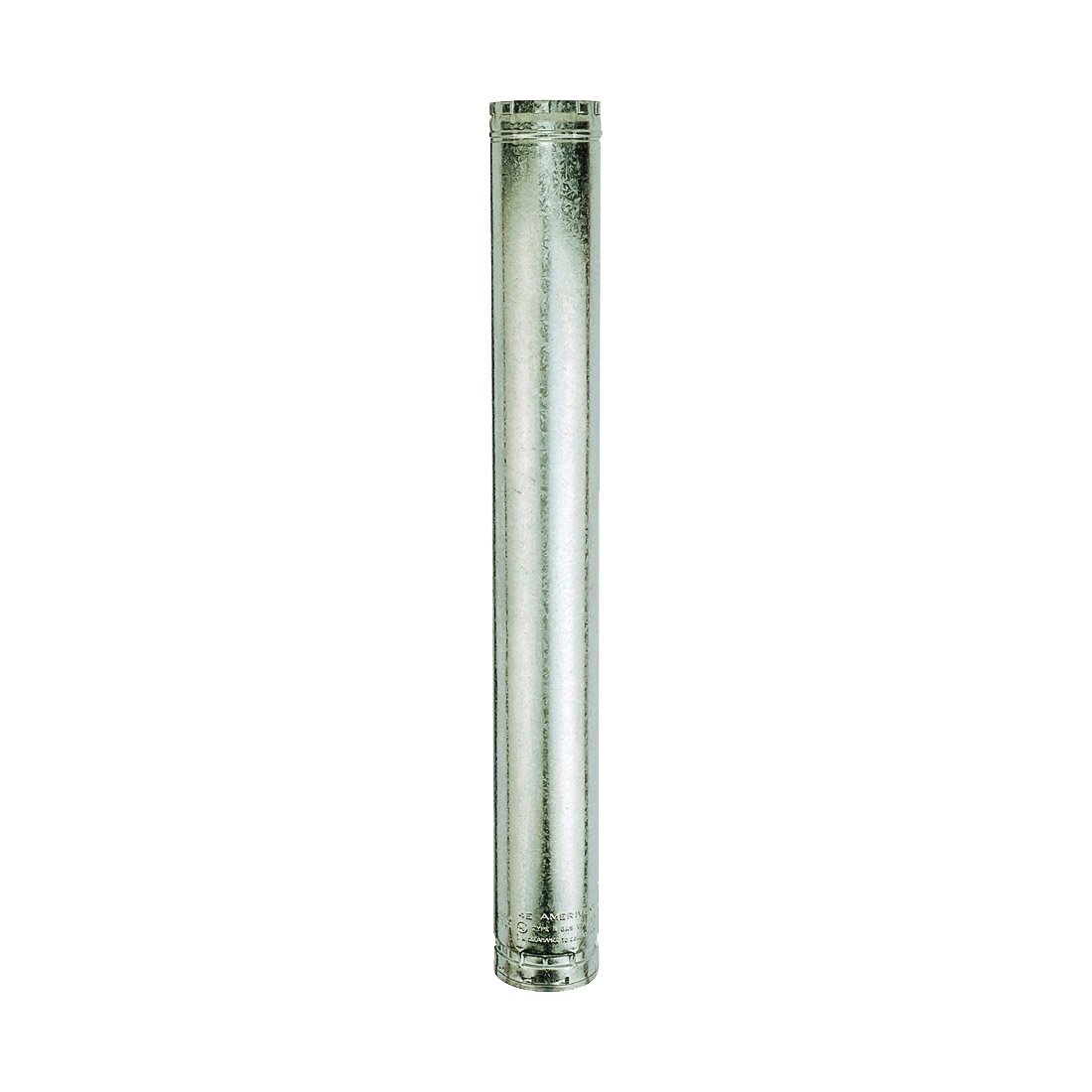 6E18 Type B Gas Vent Pipe, 6 in Dia, 18 in L, Galvanized Steel