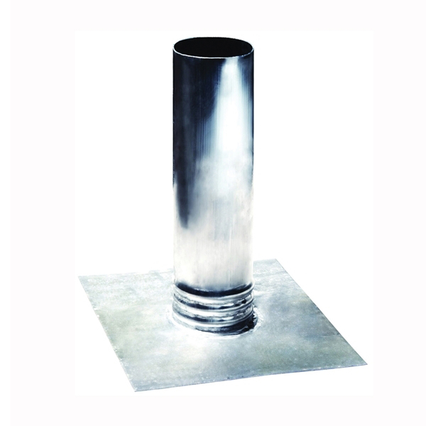 0007-1.5 Lead Pipe Roof Flashing, For 1-1/2 in Dia Pipe, 10 in OAL, 8 in OAW, Silver