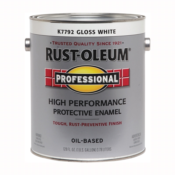 Professional K7792402 Enamel Paint, Gloss Sheen, White, 1 gal, Can, 265 to 440 sq-ft/gal Coverage Area