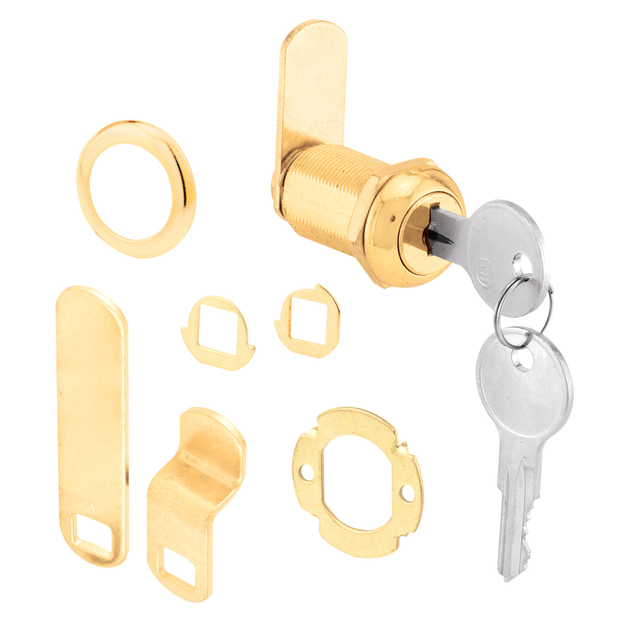U 9946 Cabinet and Drawer Lock, Keyed Lock, Y13 Yale Keyway, Stainless Steel, Brass