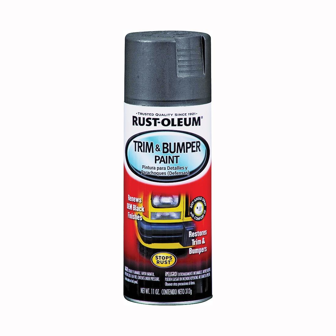 251574 Trim and Bumper Paint, Matte, Black, 11 oz Aerosol Can