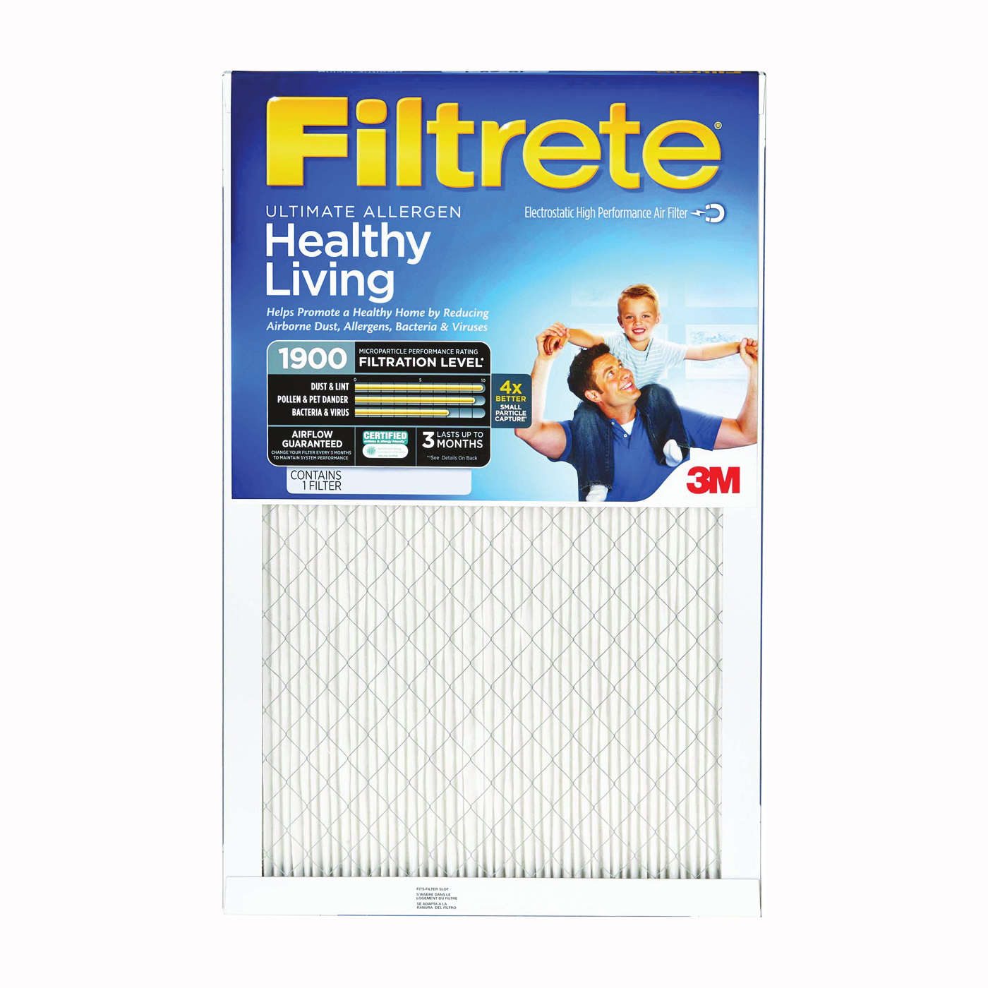 UA01DC-6 Air Filter, 25 x 16 x 1, 12 MERV, Microfiber Filter Media, Cardboard Frame, 90 Day
