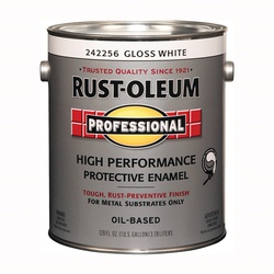 Professional 242256 Enamel Paint, Oil Base, Gloss Sheen, White, 1 gal, Can, 255 to 435 sq-ft/gal Coverage Area