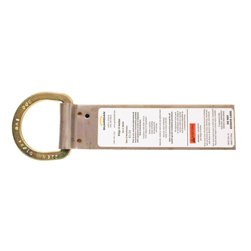 00500 Single D-Ring Roof Anchor, Butyl/Stainless Steel, Zinc-Plated