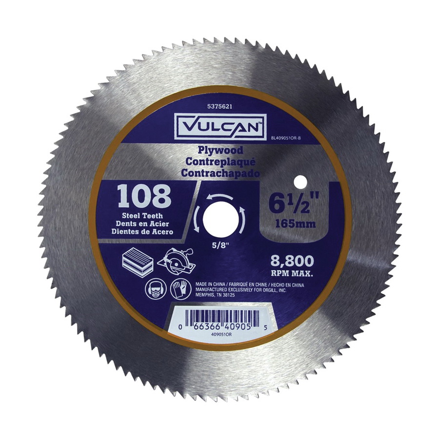 409051OR Circular Saw Blade, 6-1/2 in Dia, 5/8 and 13/16 Diamond in Arbor