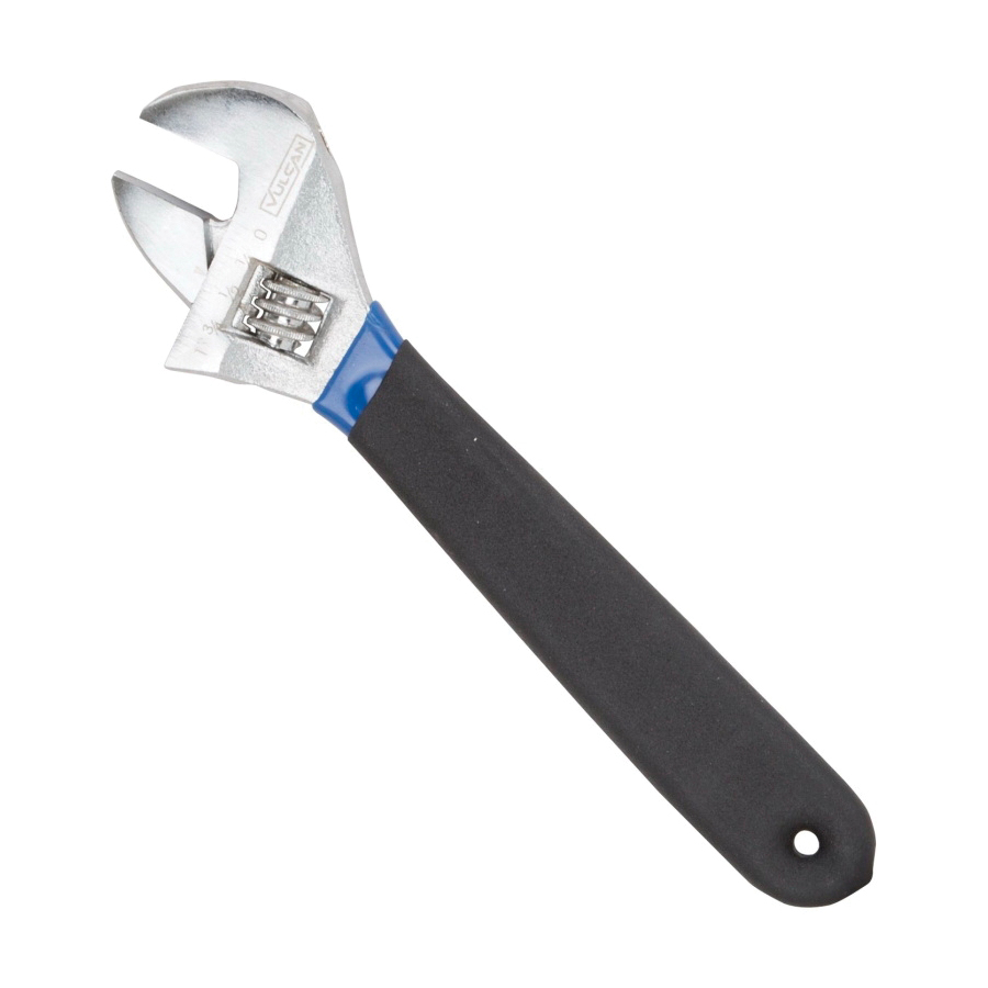 JL149083L Adjustable Wrench, 8 in OAL, 1.04 in Jaw, Steel/Vinyl, Chrome, Non-Slip Grip Handle