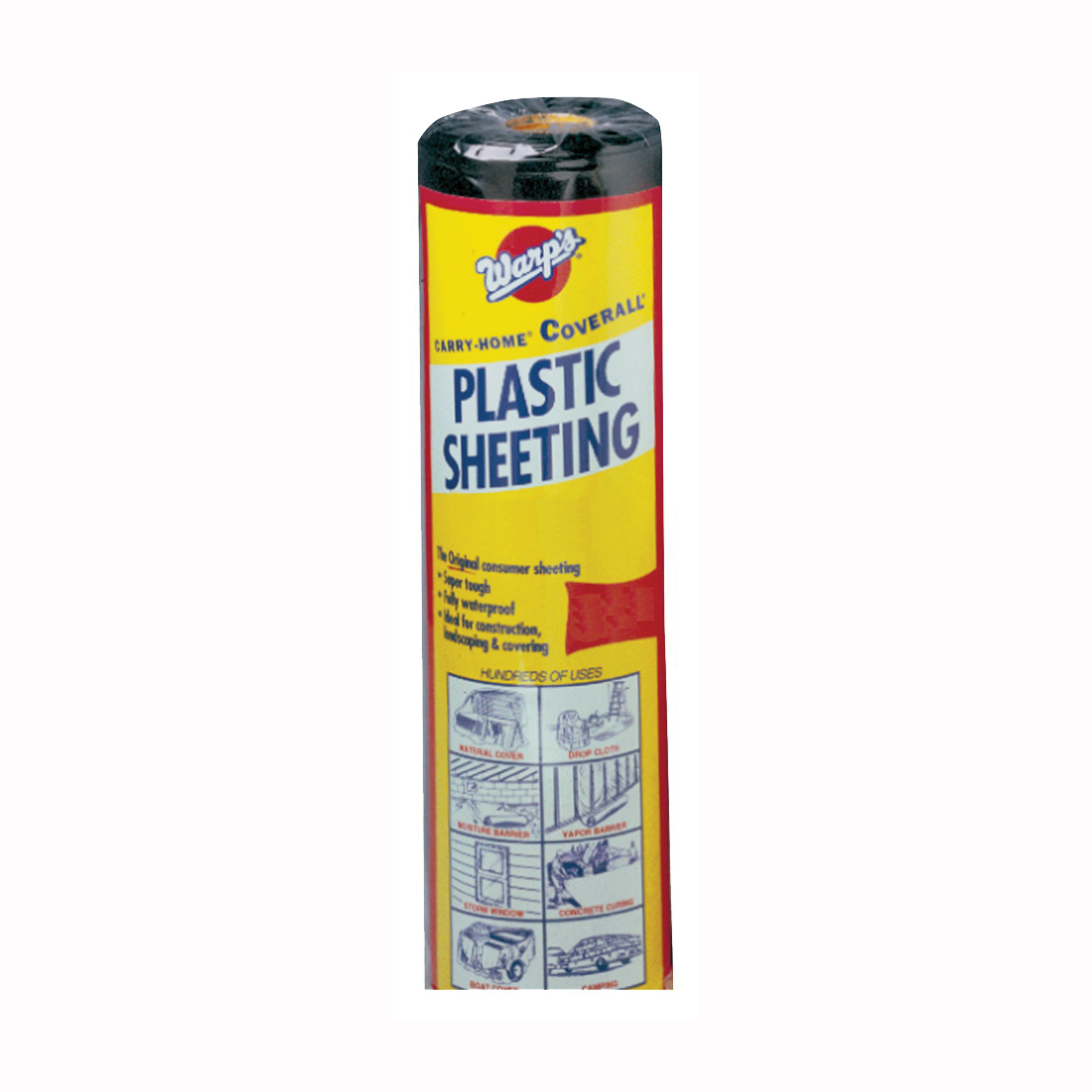 4CH15-B Poly Film, 25 ft L, 15 ft W, 4 mil Thick, Polyethylene Backing, Black