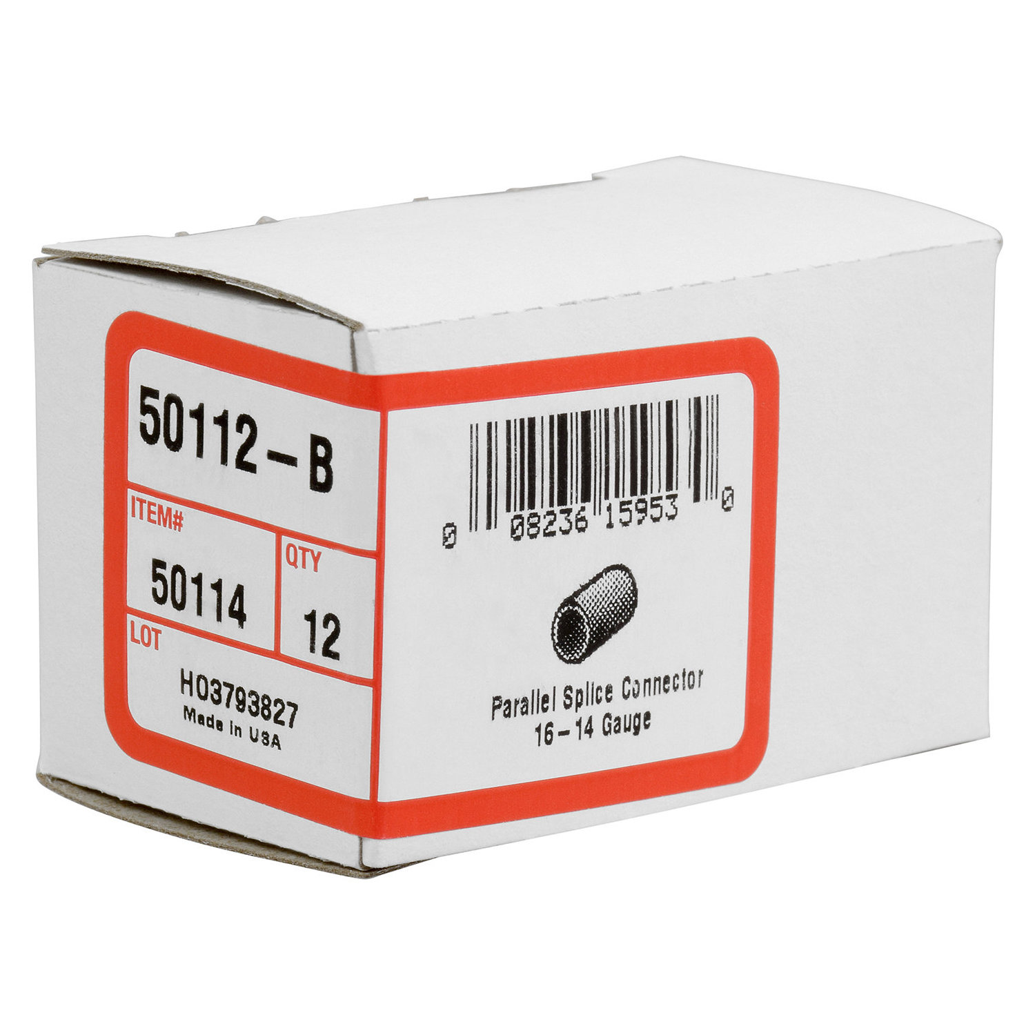 50114 Parallel Connector, 16 to 14 AWG Wire, Silver