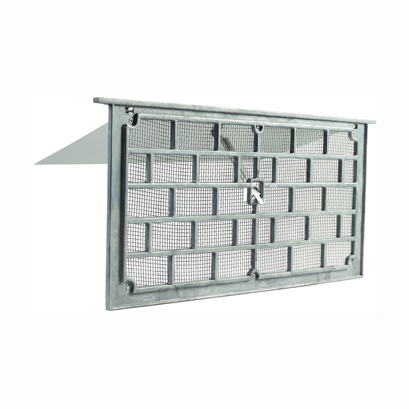 LW1 Foundation Vent, 16 in W, 8 in H, 50 sq-in Net Free Ventilating Area, Aluminum, Silver