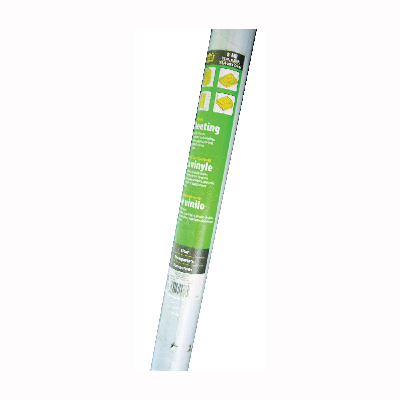 04788 Weatherstrip Sheeting, 25 ft L, 36 in W, 8 mil Thick, Vinyl Backing, Clear