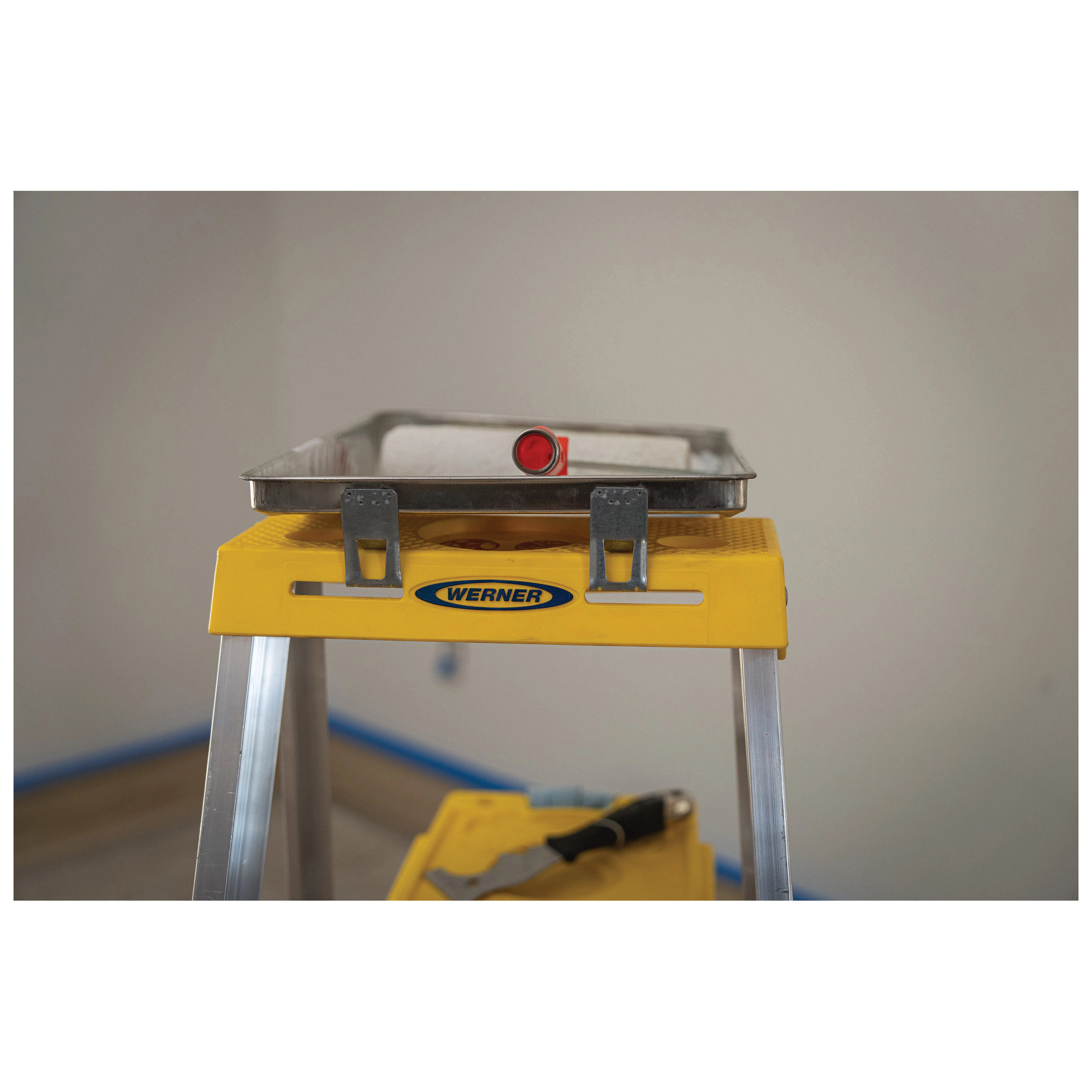 WERNER 363 3 ft. Step Ladder, 7 ft. Max Reach, 2-step, 250 lb, Type I Duty Rating, Aluminum, Silver