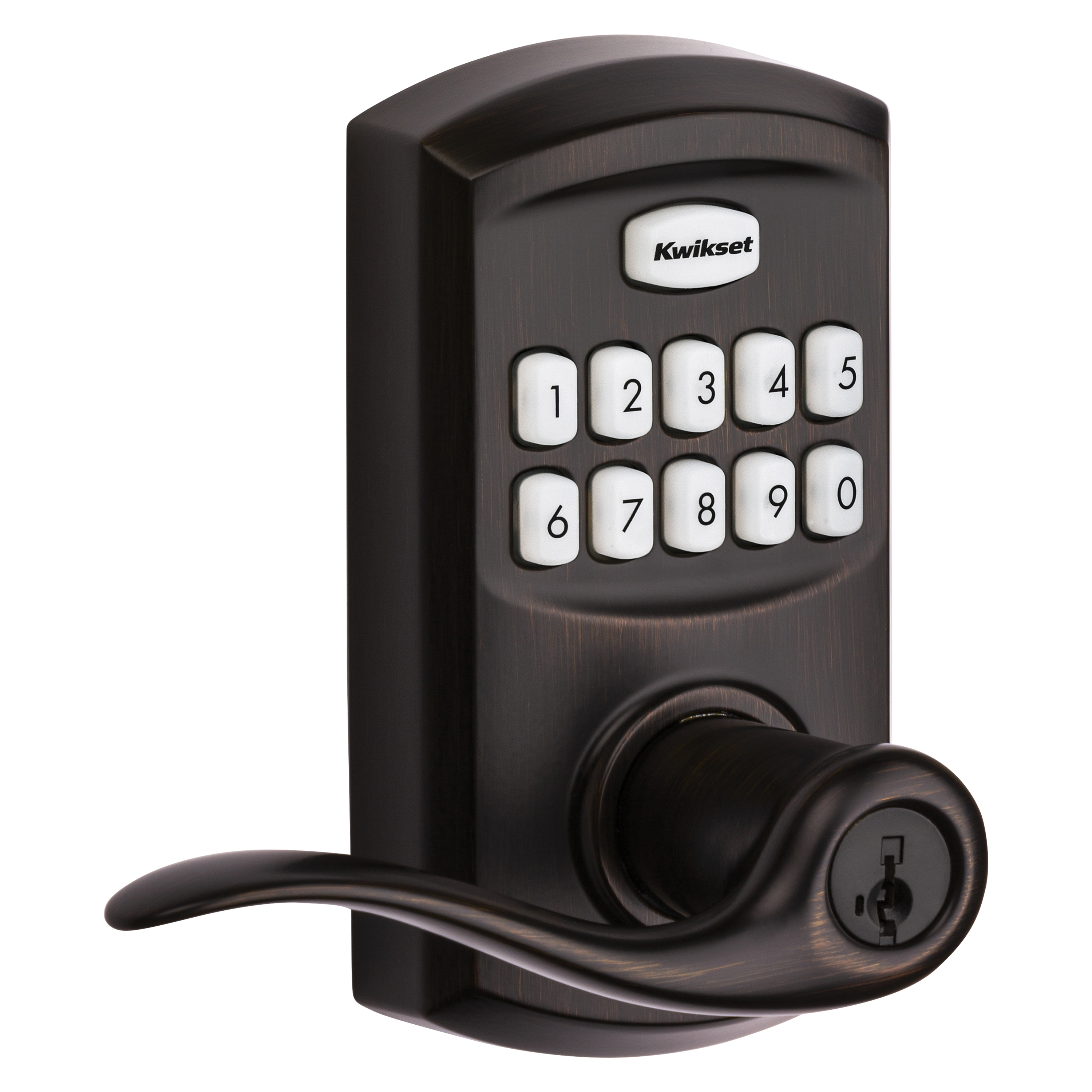 Kwikset 911TNL 11P SMT Electronic Entry Lock, Venetian Bronze, Residential, Metal, Reversible Hand