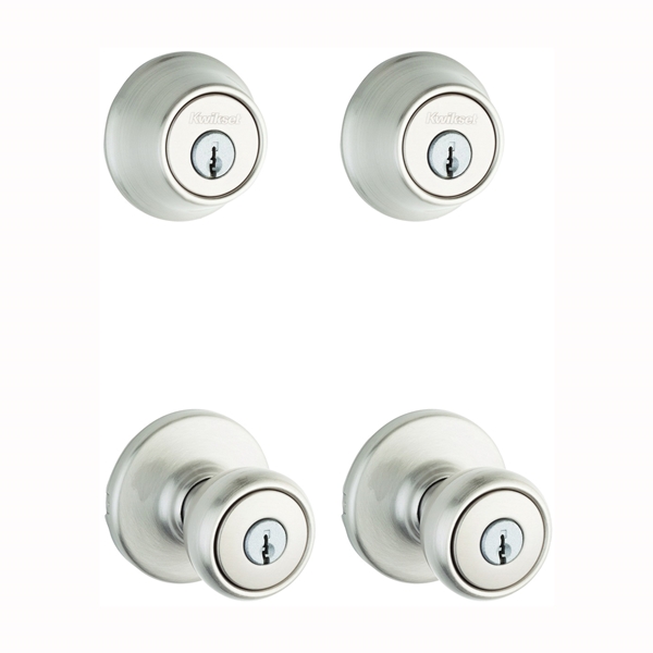 242T 15 K2 CP Combination Lockset, Knob Handle, Tylo Design, Satin Nickel, 3 Grade, Metal