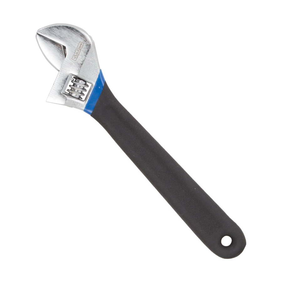 JL149103L Adjustable Wrench, 10 in OAL, 1.04 in Jaw, Steel/Vinyl, Chrome, Non-Slip Grip Handle