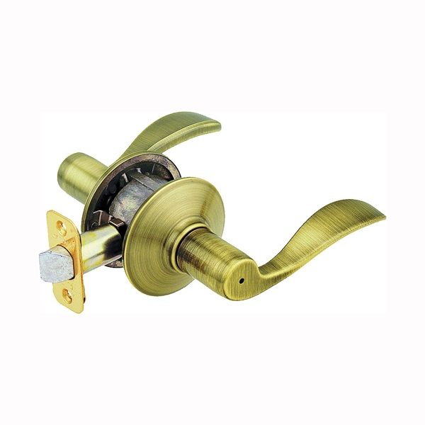 Schlage Accent Series F40 ACC 609 Privacy Lever, Mechanical Lock, Antique Brass, Metal, Residential, 2 Grade