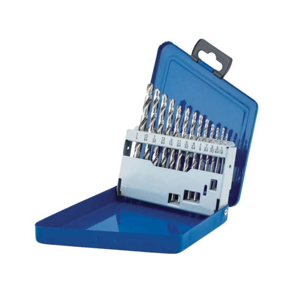 60136 Jobber Length Drill Bit Set, 13-Piece, HSS, Bright