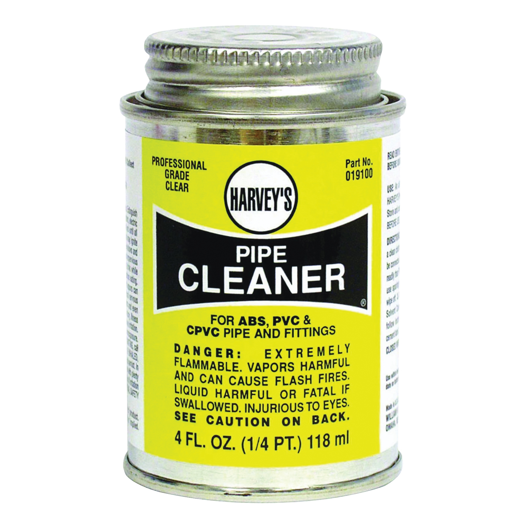 19100-24 Pipe Cleaner, Liquid, Clear, 4 oz Can