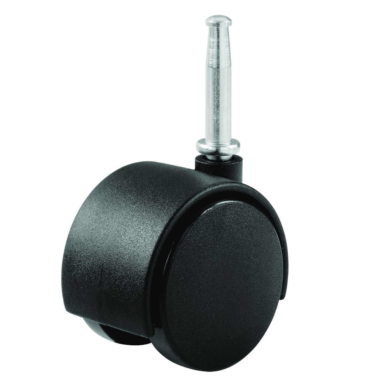 9402 Twin Wheel Caster, 1-5/8 in Dia Wheel, Nylon Wheel, Black, 40 lb, Plastic Housing Material