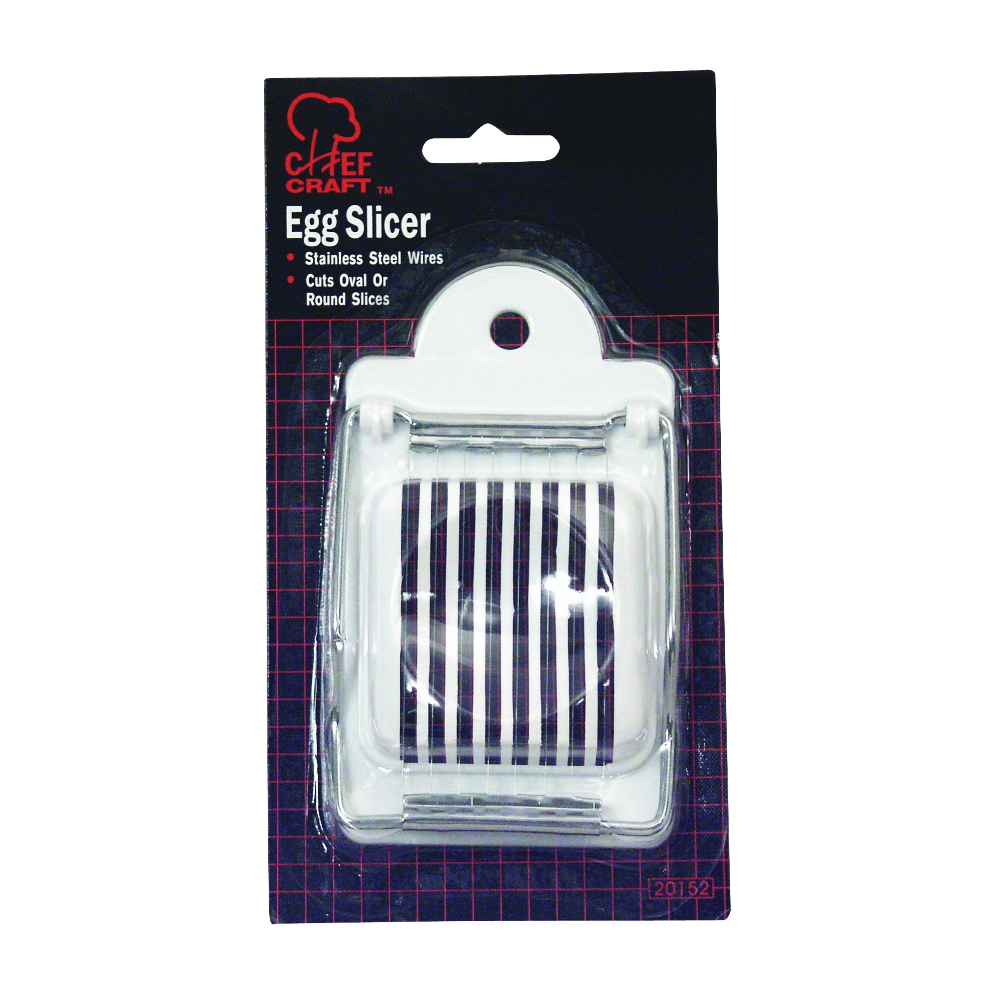 20152 Egg Slicer, Stainless Steel Blade, White, Dishwasher Safe: Yes