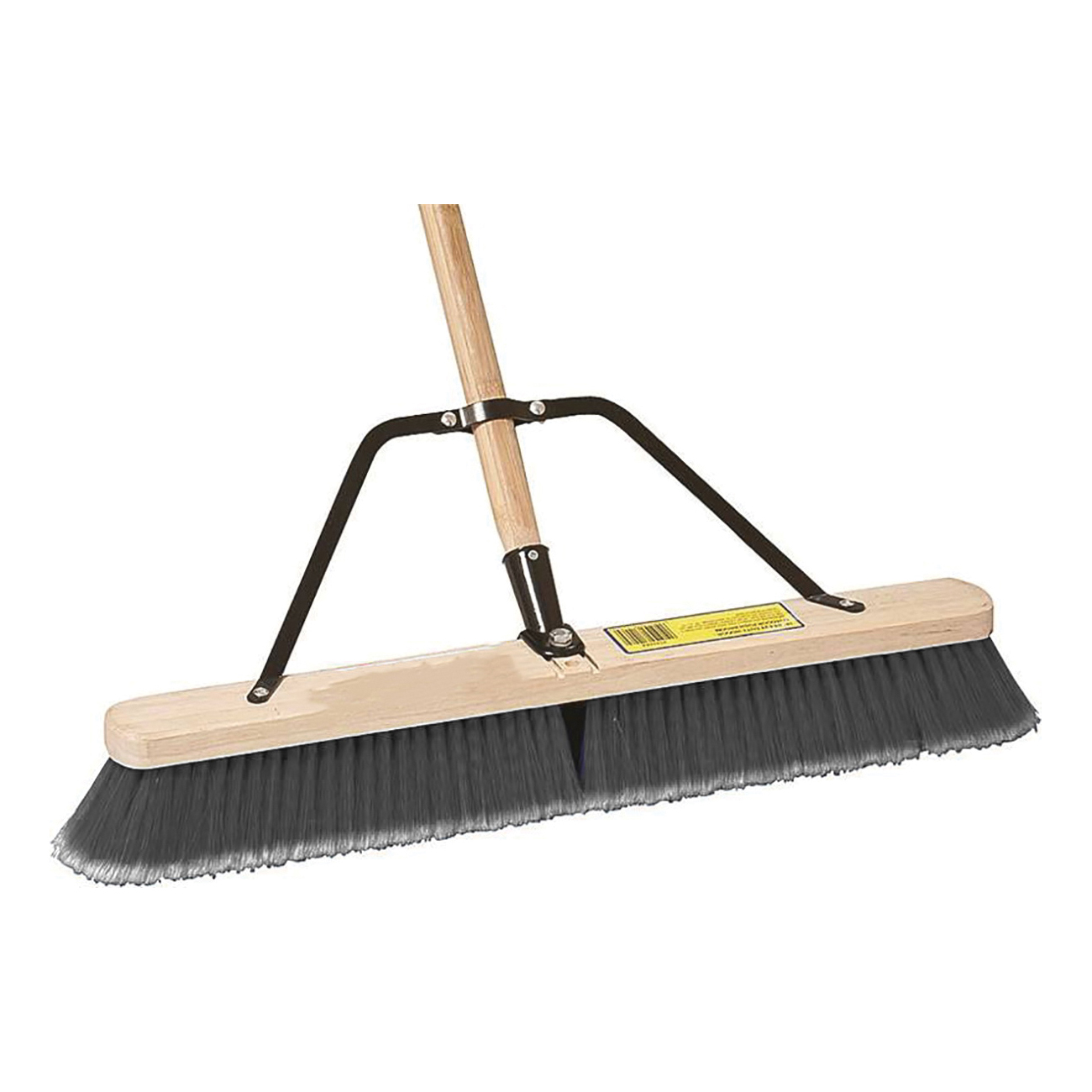 93140 Push Broom, 24 in Sweep Face, 3 in L Trim, Polypropylene Bristle, 60 in L, Bolt with Brace