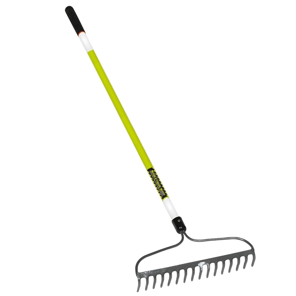 S600 Safety Series 49754 Bow Rake with Retroreflective Tape, 3 in L Head, 16 in W Head, 16 -Tine