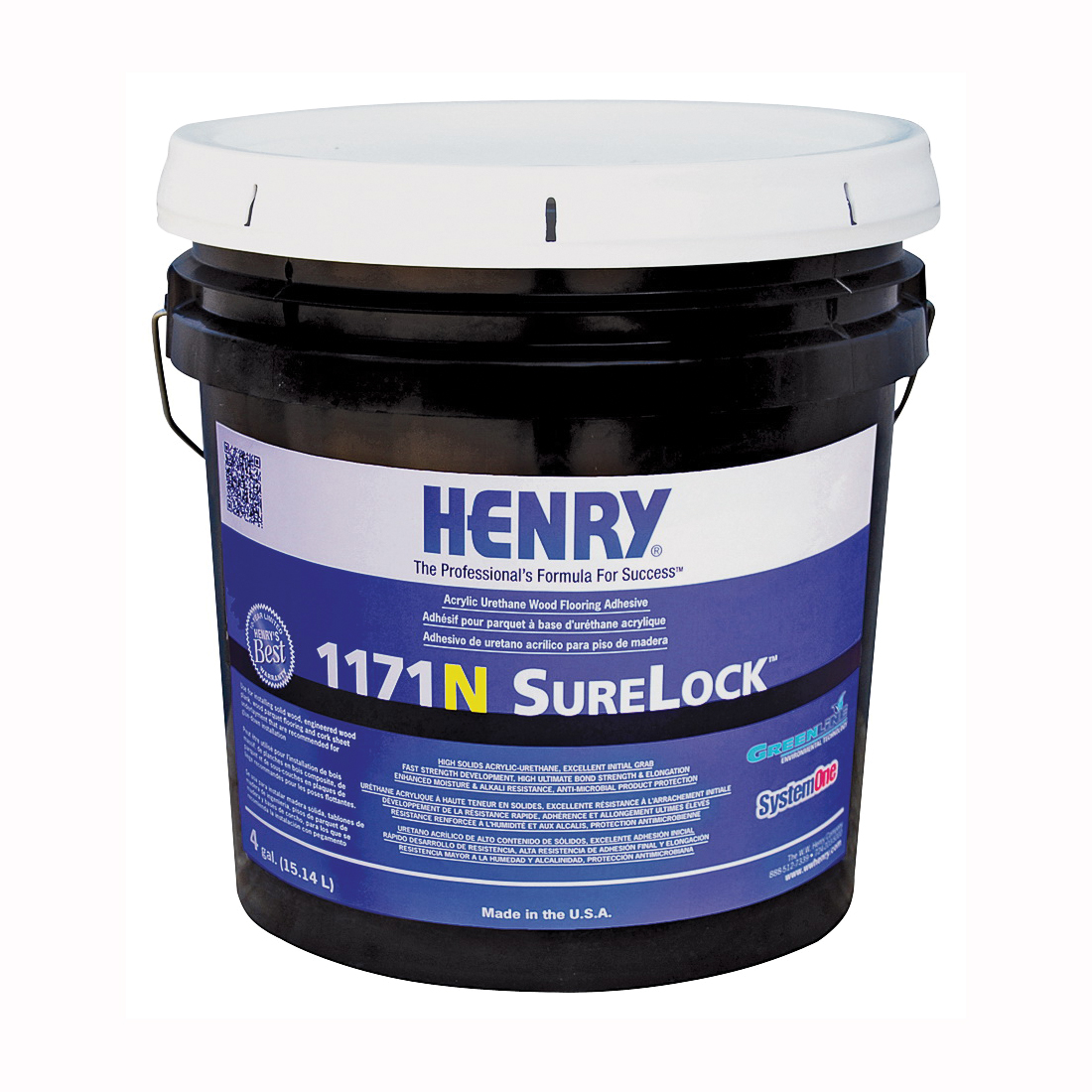 1171N SureLock Series 12235 Flooring Adhesive, Paste, Mild Solvent, Yellowish Beige, 1 gal Tub