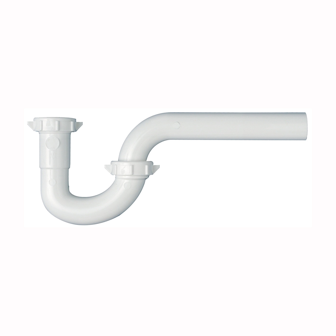 PP20940 P-Trap, 1-1/2 x 1-1/2, 1-1/2 x 1-1/4 in, Slip-Joint, PVC, White