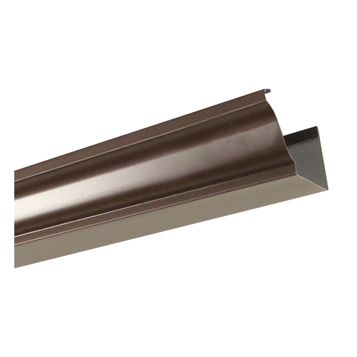 2400619120 Gutter, 10 ft L, 5 in W, 0.185 Thick Material, Aluminum, Brown