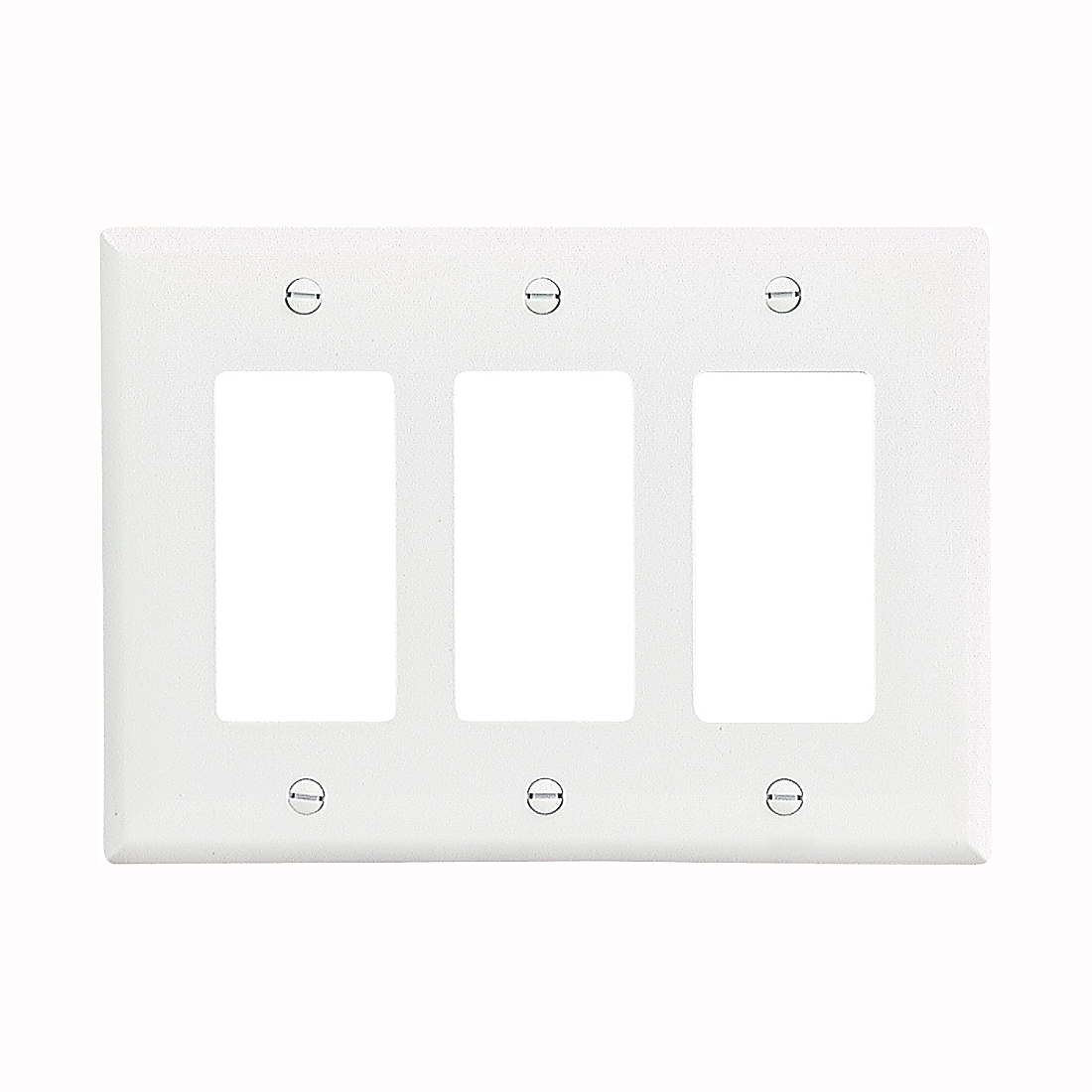 Wiring Devices PJ263W Switch Wallplate, 4.87 in L, 6-3/4 in W, 3 -Gang, Polycarbonate, White, High-Gloss