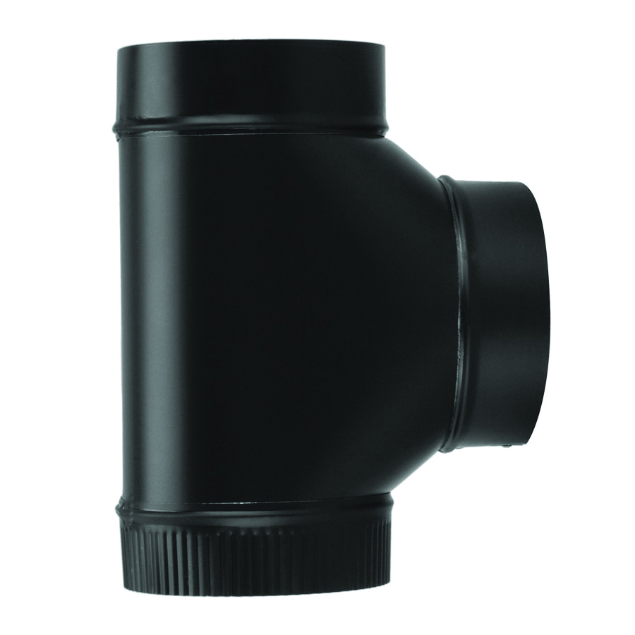 BM0085 Assembled Tee, 8 in, 24 ga Thick Wall, Steel, Black, Matte