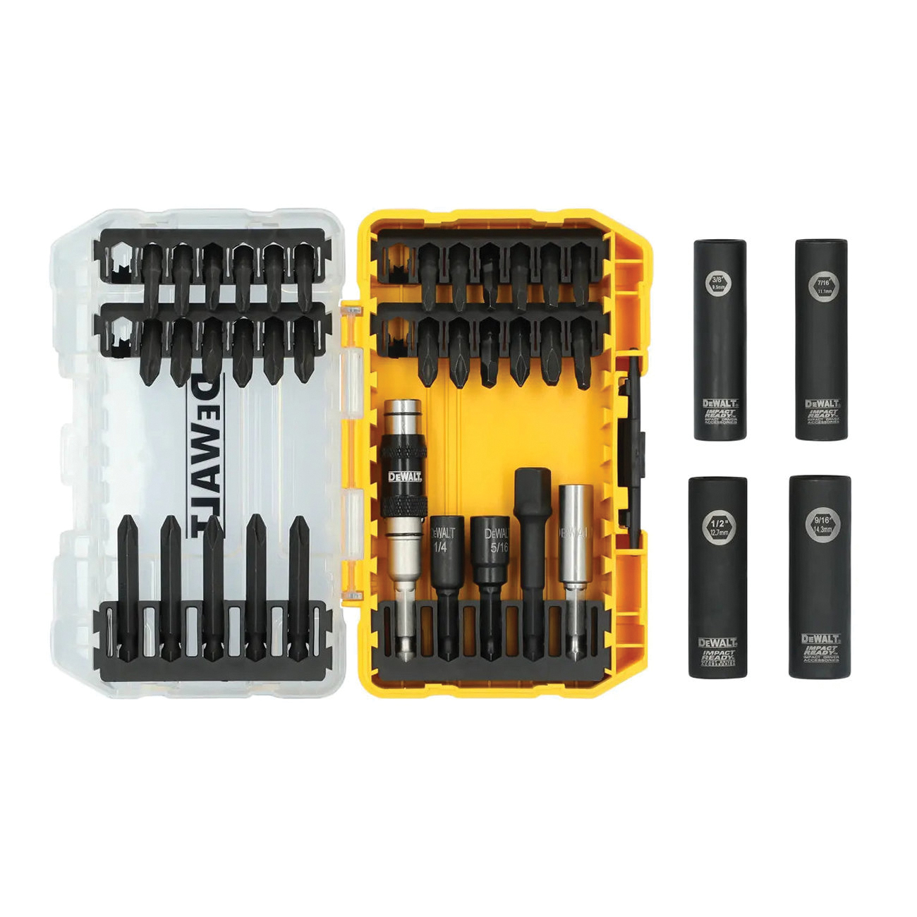 IMPACT READY DW2169 Accessory Kit, 38-Piece, HCS, Black/Yellow, Black Oxide Powder-Coated