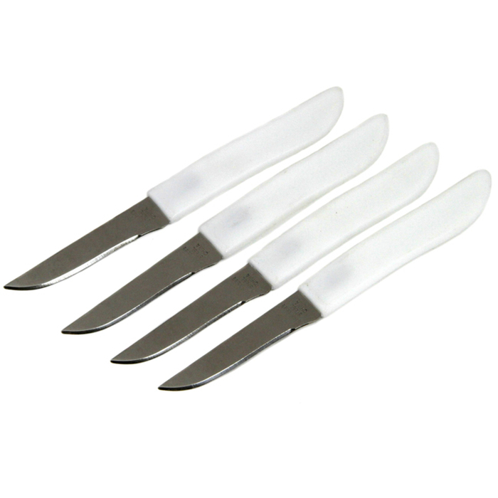 20980 Paring Knife Set, Stainless Steel Blade, White Handle