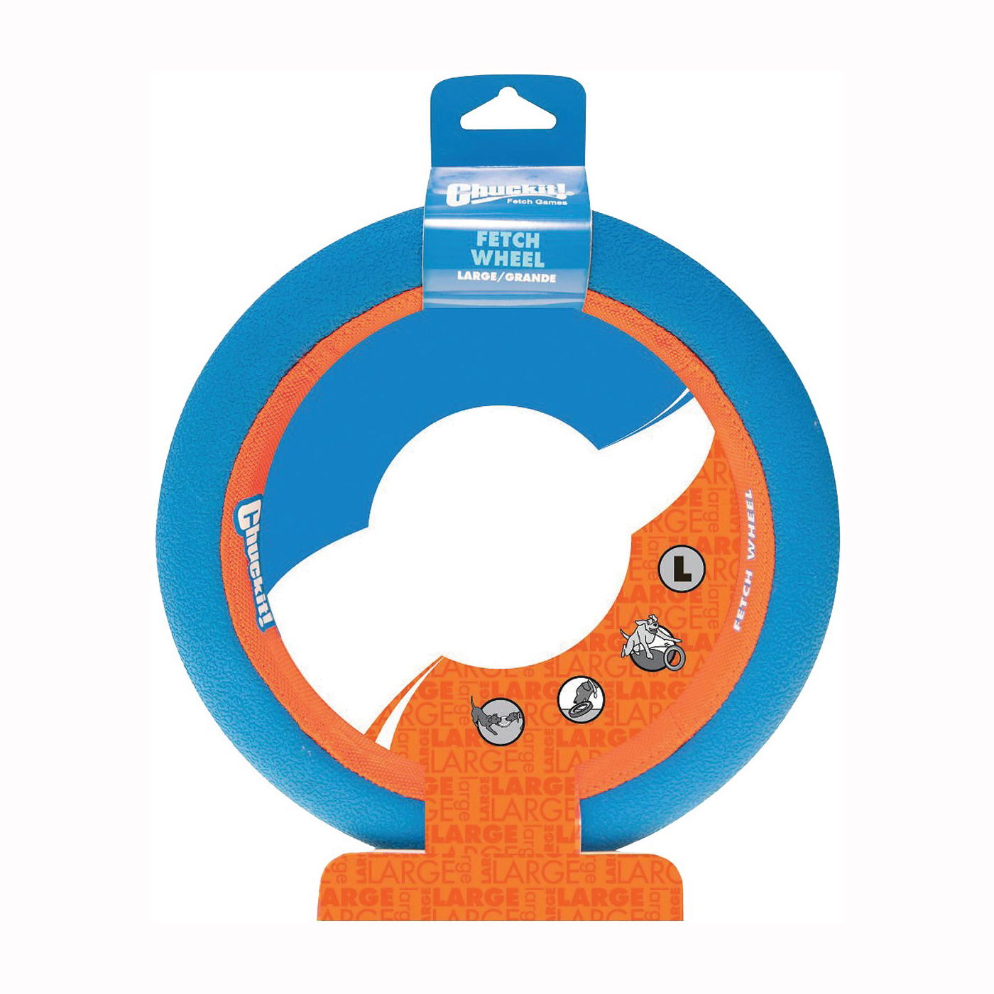 252301 Dog Toy, L, Wheel Toy, Rubber, Blue/Orange