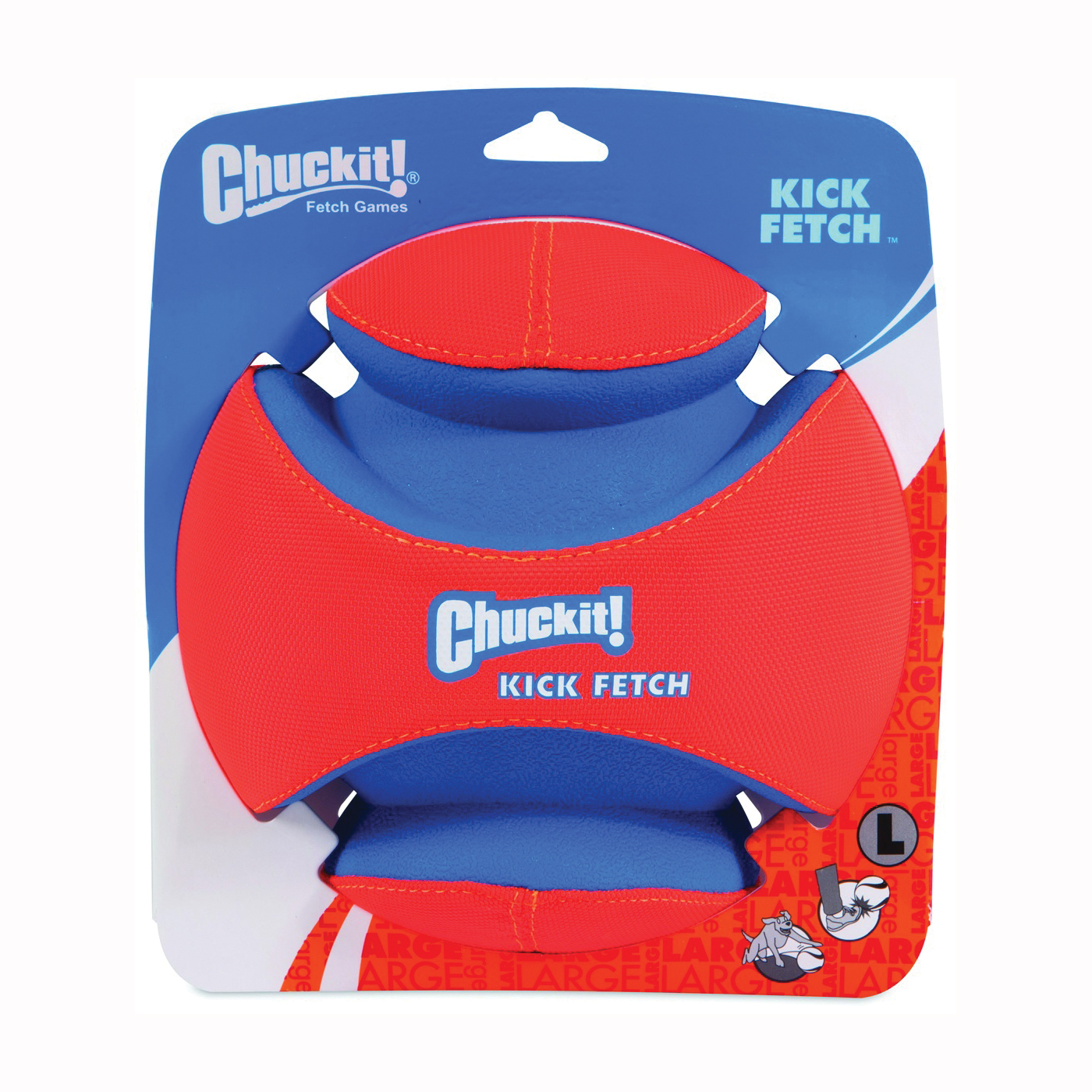 251201 Dog Toy, L, Kick Fetch Toy, High-Visibility, Canvas/Foam/Rubber, Blue/Orange