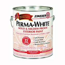 Zinsser 03131 Latex Paint, Semi-Gloss, White, 1 gal, Can, 300 to 400 sq-ft/gal Coverage Area