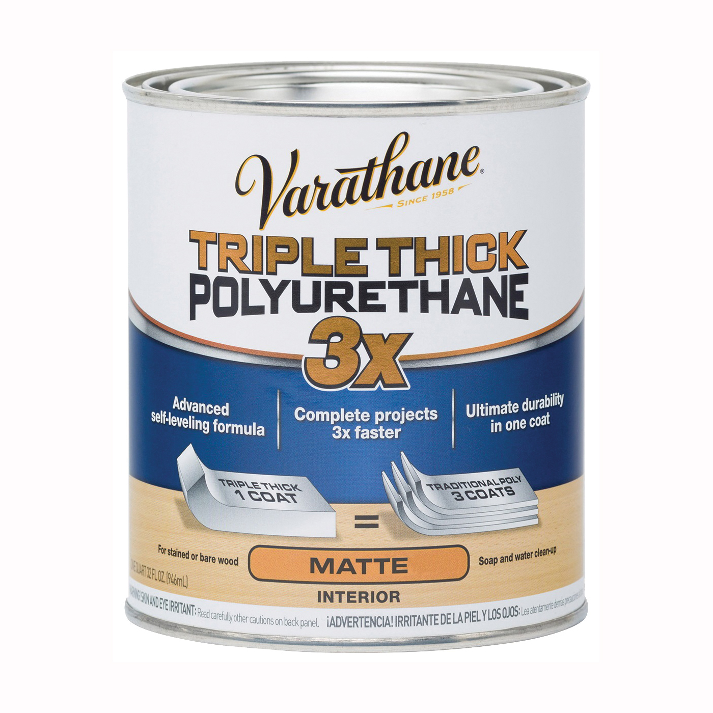 304588 Polyurethane, Oil Base, Clear, Matte, Liquid, 1 qt, Can