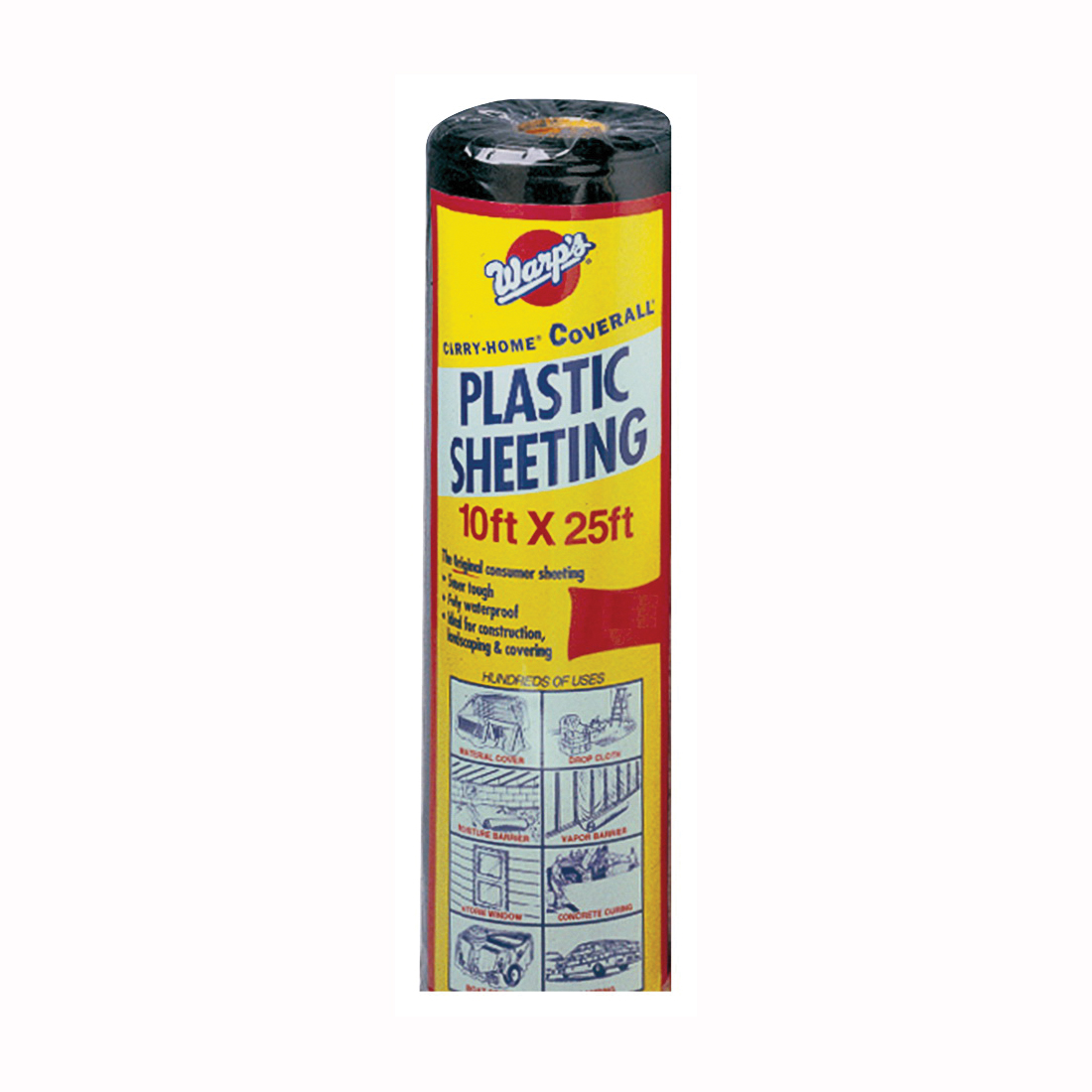 6CH10-B Poly Film, 25 ft L, 10 ft W, Black