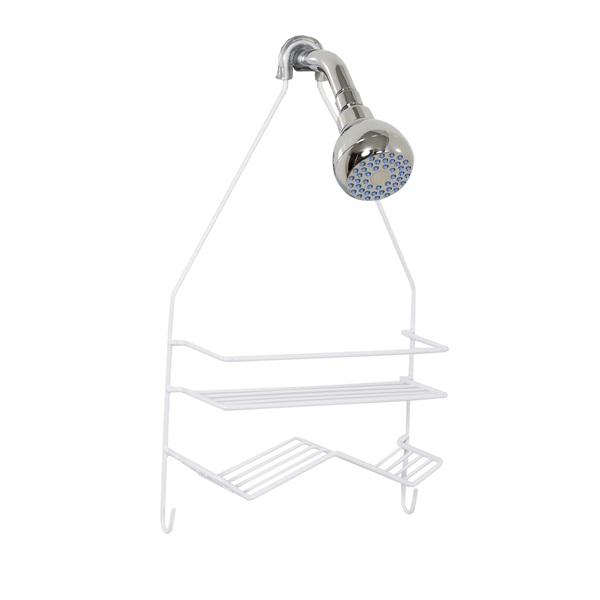 Zenna Home E7518W Shower Head Caddy, 2-Shelf, Steel, 10 in OAW, 17-3/4 in OAH, 3.63 in OAD - 2