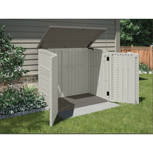 Suncast Stow-Away BMS2500 Storage Shed, 34 cu-ft Capacity, 4 ft 5 in W, 2 ft 8-1/4 in D, 3 ft 9-1/2 in H, Resin - 2