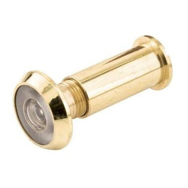 Defender Security U9893 Door Viewer, 180 deg Viewing, 1-3/8 to 2-1/8 in Thick Door, Solid Brass, Brass - 1