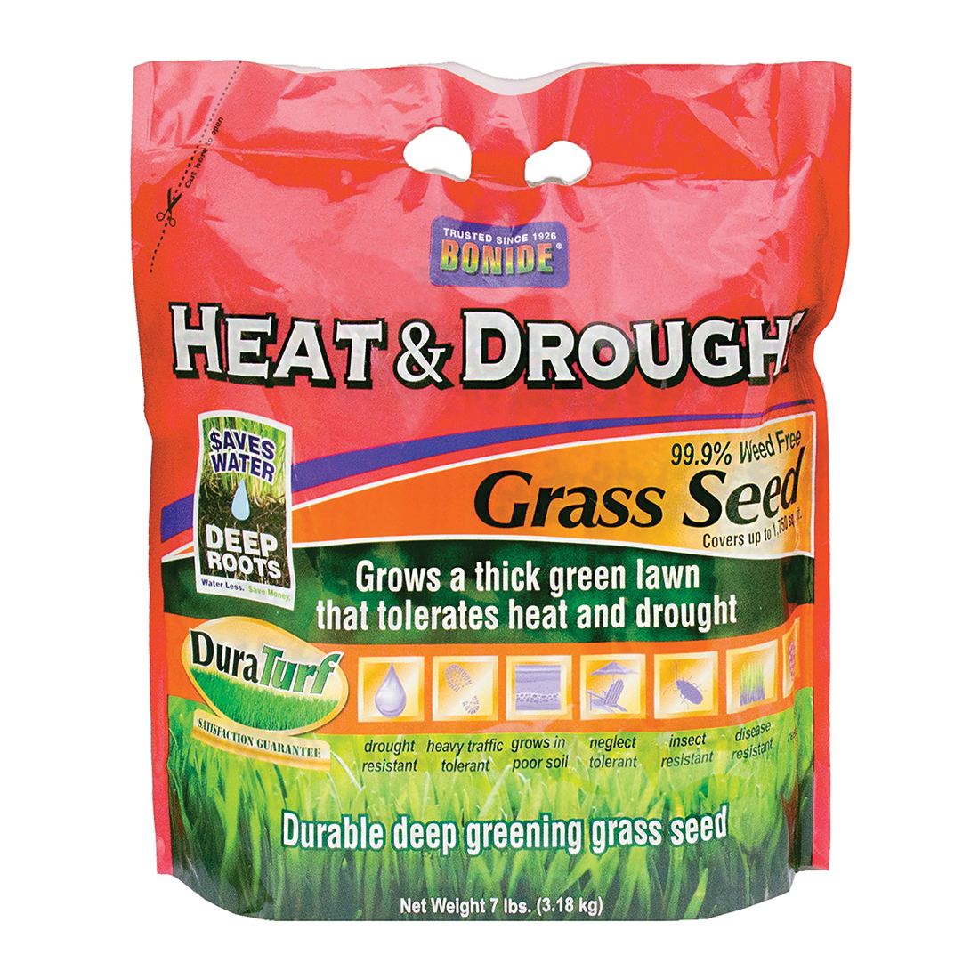 60255 Heat and Drought Grass Seed, 7 lb Bag