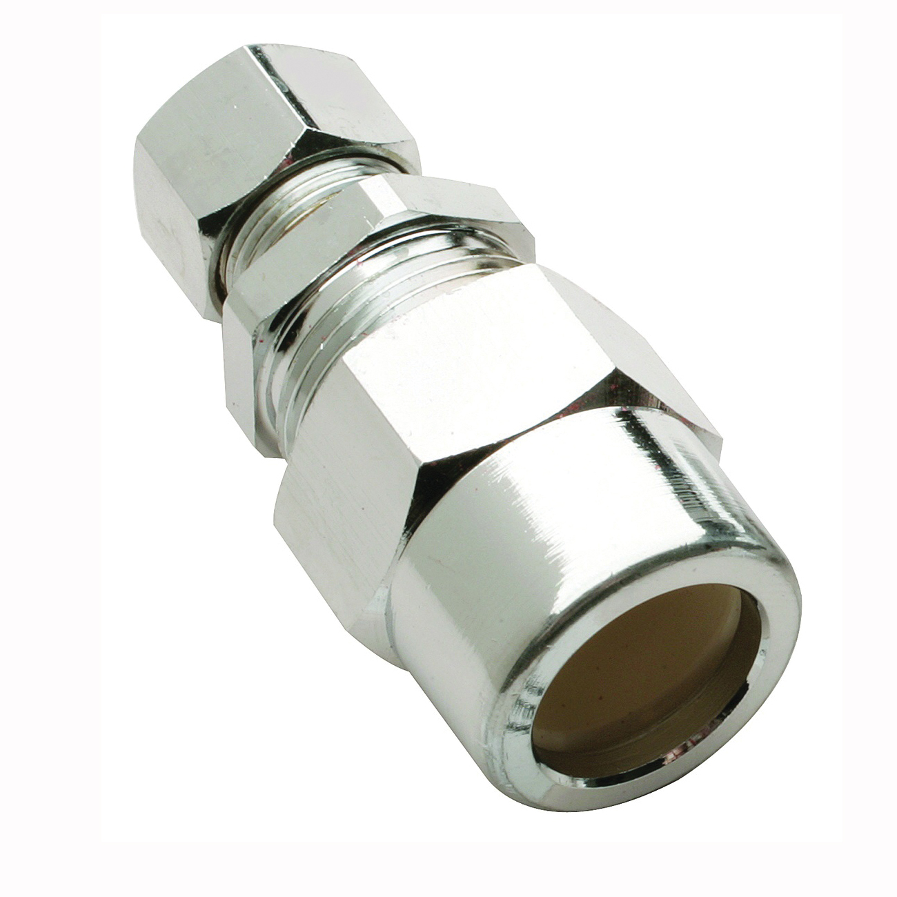 PP32-10BRLF Transition Pipe Union, 1/2 x 3/8 in, Compression, Steel, Silver